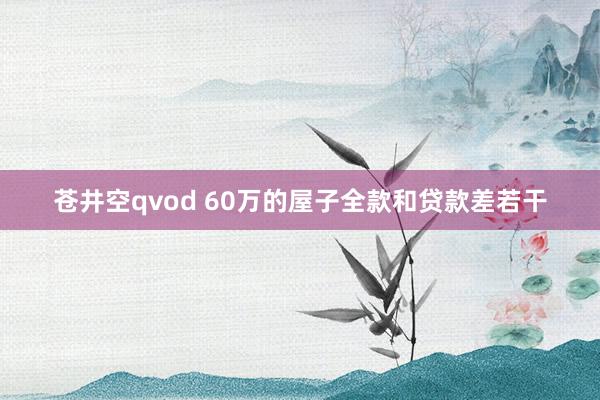 苍井空qvod 60万的屋子全款和贷款差若干
