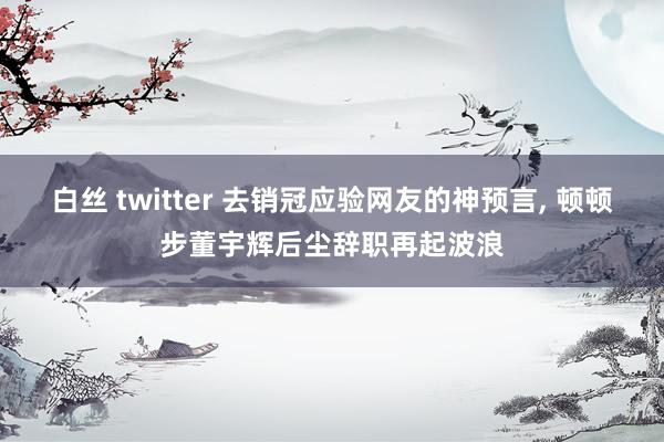 白丝 twitter 去销冠应验网友的神预言， 顿顿步董宇辉后尘辞职再起波浪